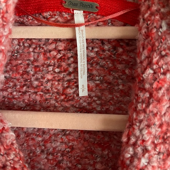 NWT Free People BFF Cowl Neck Oversized Crop Sweater - Scarlet Flame, size small - Picture 7 of 11
